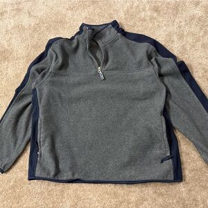 John Ashford Men's Charcoal and Navy Zip-Up Sweater